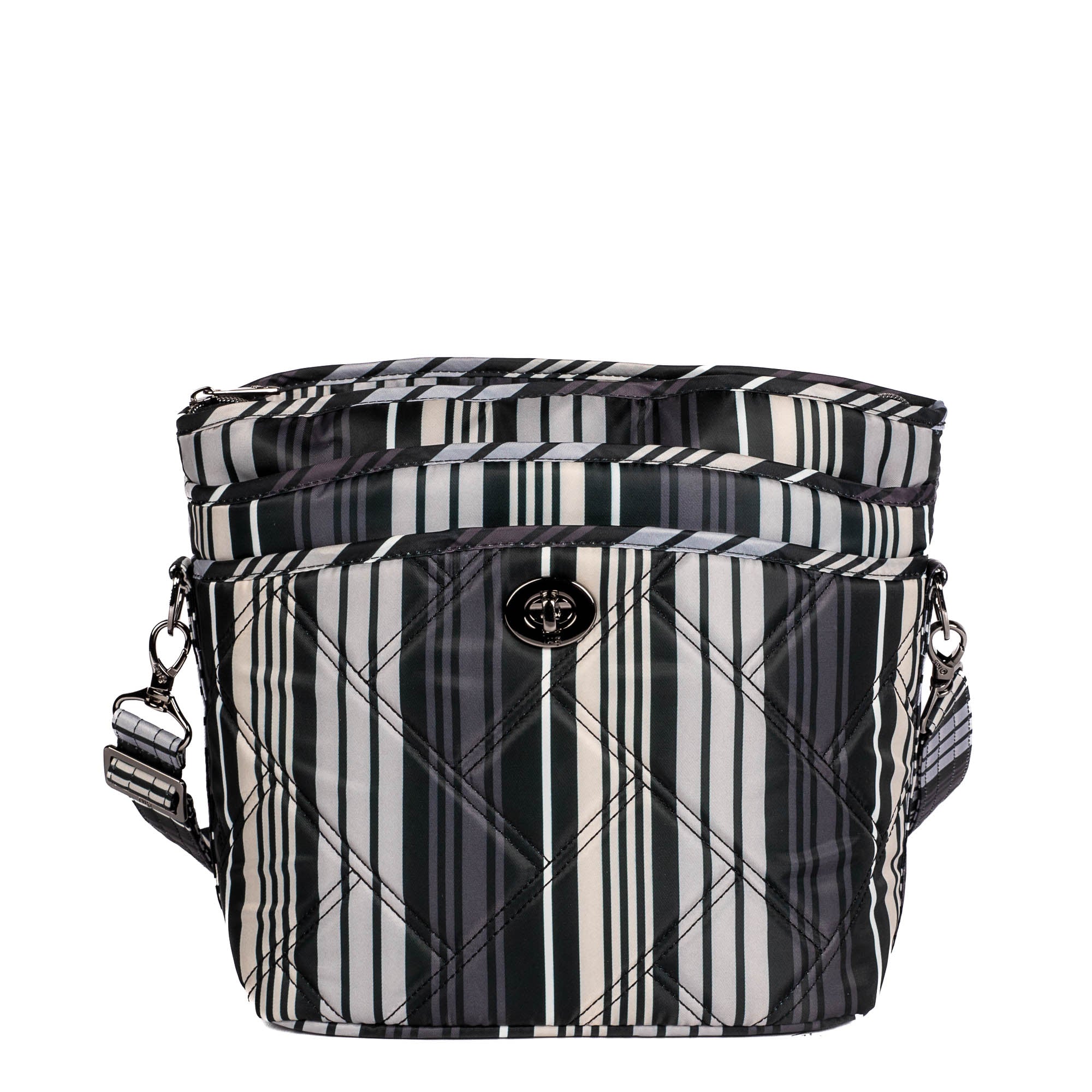 Adagio Shoulder Bag - LOVE STRIPE BLACK (CLOVER MIDNIGHT) - AdagioSE_LoveStripeBlack_01